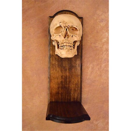 Fuego Wall Sconce, Skull at Top of Wood Frame, No Candle FU1889729